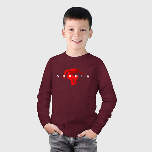 Детский лонгслив Red Khabib / Меланж-бордовый – фото 3