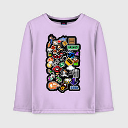 Детский лонгслив Стикеры 8бит