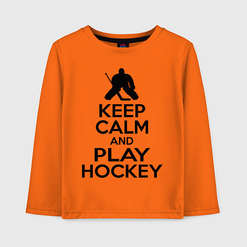 Детский лонгслив Keep Calm & Play Hockey / Оранжевый – фото 1