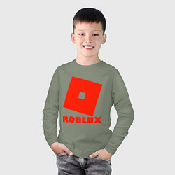 Лонгслив хлопковый детский Roblox Logo, цвет: авокадо — фото 2