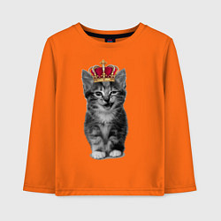 Лонгслив хлопковый детский Meow kitten, цвет: оранжевый