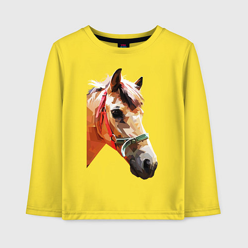 Детский лонгслив Лошадь / Желтый – фото 1