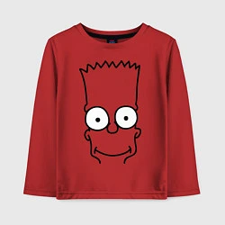 Лонгслив хлопковый детский Bart Face, цвет: красный