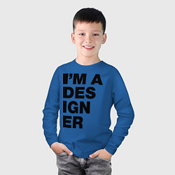 Лонгслив хлопковый детский I am a designer, цвет: синий — фото 2