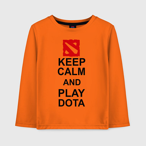 Детский лонгслив Keep Calm & Play Dota / Оранжевый – фото 1