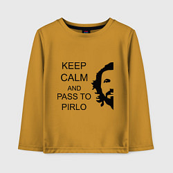 Лонгслив хлопковый детский Keep Calm & Pass To Pirlo, цвет: горчичный