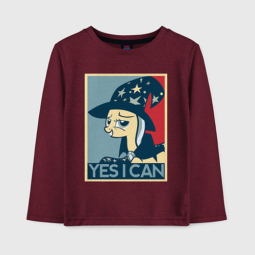 Детский лонгслив MLP: Yes I Can / Меланж-бордовый – фото 1