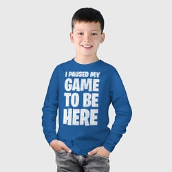 Лонгслив хлопковый детский PUBG: I Paused My Game, цвет: синий — фото 2