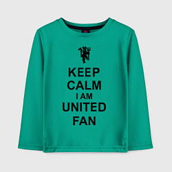 Лонгслив хлопковый детский Keep Calm & United fan, цвет: зеленый