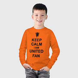 Лонгслив хлопковый детский Keep Calm & United fan, цвет: оранжевый — фото 2