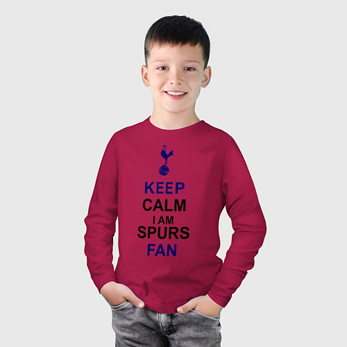 Детский лонгслив Keep Calm & Spurs fan / Маджента – фото 3