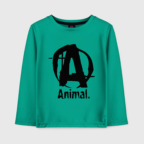 Детский лонгслив Animal Logo / Зеленый – фото 1