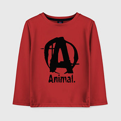 Лонгслив хлопковый детский Animal Logo, цвет: красный