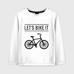 Лонгслив хлопковый детский Lets bike it, цвет: белый