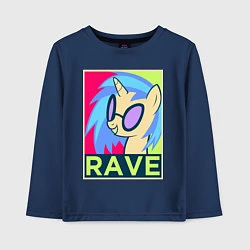 Лонгслив хлопковый детский DJ Pon-3 RAVE, цвет: тёмно-синий
