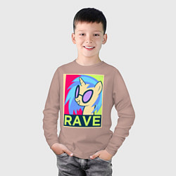 Лонгслив хлопковый детский DJ Pon-3 RAVE, цвет: пыльно-розовый — фото 2