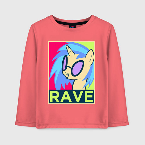 Детский лонгслив DJ Pon-3 RAVE / Коралловый – фото 1