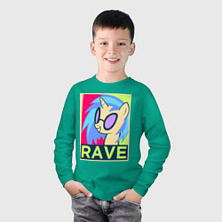 Лонгслив хлопковый детский DJ Pon-3 RAVE, цвет: зеленый — фото 2