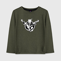 Лонгслив хлопковый детский Thunderdome logo, цвет: меланж-хаки