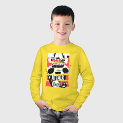 Лонгслив хлопковый детский Жизнь панды, цвет: желтый — фото 2