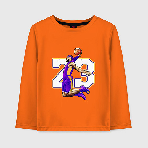 Детский лонгслив Леброн Джеймс / Оранжевый – фото 1