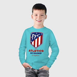 Лонгслив хлопковый детский Atlecito de Madrid, цвет: бирюзовый — фото 2