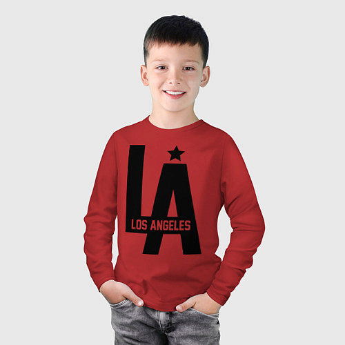 Детский лонгслив Los Angeles Star / Красный – фото 3