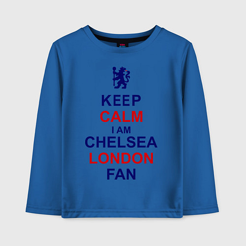 Детский лонгслив Keep Calm & Chelsea London fan / Синий – фото 1