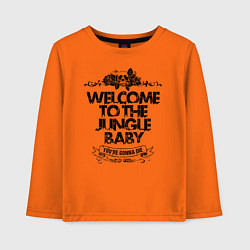 Лонгслив хлопковый детский Welcome to the Jungle, цвет: оранжевый