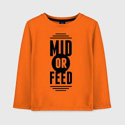Лонгслив хлопковый детский Mid or feed, цвет: оранжевый