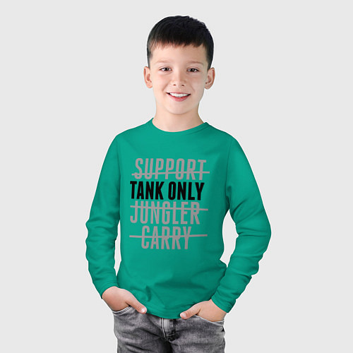 Детский лонгслив Tank only / Зеленый – фото 3