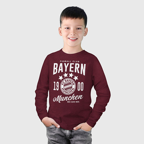 Детский лонгслив Bayern Munchen 1900 / Меланж-бордовый – фото 3
