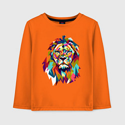Лонгслив хлопковый детский Lion Art, цвет: оранжевый