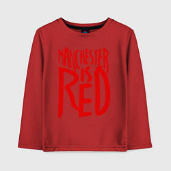 Лонгслив хлопковый детский Manchester is Red, цвет: красный