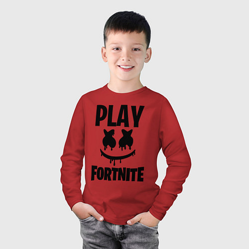 Детский лонгслив Marshmello: Play Fortnite / Красный – фото 3