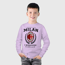 Лонгслив хлопковый детский Milan: I Rossoneri, цвет: лаванда — фото 2