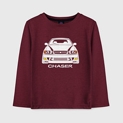 Лонгслив хлопковый детский Toyota Chaser JZX100, цвет: меланж-бордовый