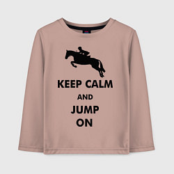 Лонгслив хлопковый детский Keep Calm & Jump On, цвет: пыльно-розовый