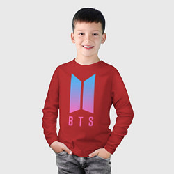 Лонгслив хлопковый детский BTS: Neon V, цвет: красный — фото 2