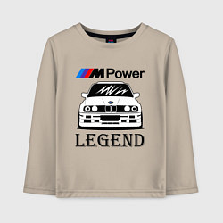 Лонгслив хлопковый детский BMW Power LEGEND, цвет: миндальный