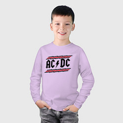 Лонгслив хлопковый детский AC/DC Voltage, цвет: лаванда — фото 2