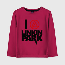 Лонгслив хлопковый детский I love Linkin Park, цвет: маджента
