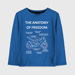 Лонгслив хлопковый детский The Anatomy of Freedom, цвет: синий