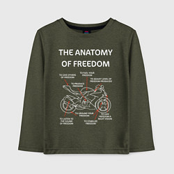 Лонгслив хлопковый детский The Anatomy of Freedom, цвет: меланж-хаки