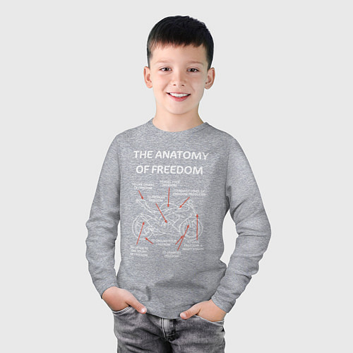 Детский лонгслив The Anatomy of Freedom / Меланж – фото 3