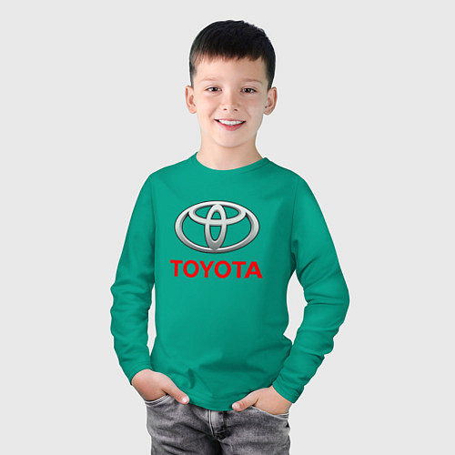 Детский лонгслив TOYOTA / Зеленый – фото 3