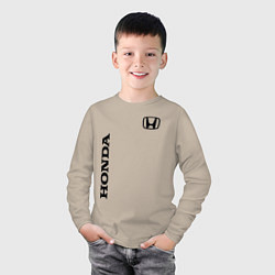 Лонгслив хлопковый детский HONDA, цвет: миндальный — фото 2