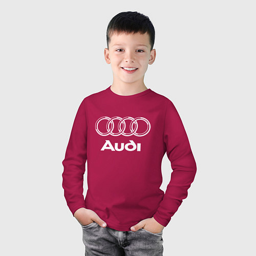 Детский лонгслив AUDI / Маджента – фото 3