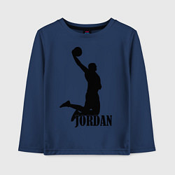 Лонгслив хлопковый детский Jordan Basketball, цвет: тёмно-синий