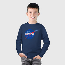 Лонгслив хлопковый детский NASA Delorean 88 mph, цвет: тёмно-синий — фото 2